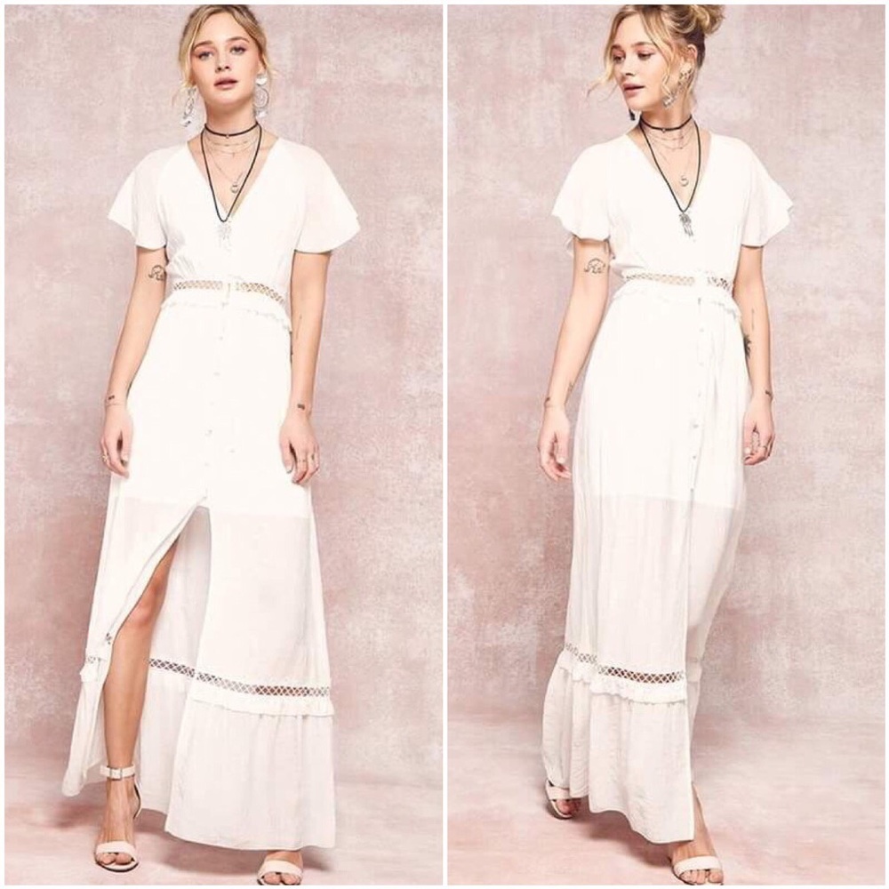 🆕LAST ONE La Lune Ivory Maxi Boho Dress - Picture 3 of 4